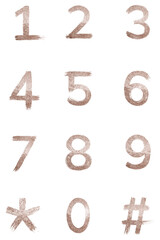 Naklejka premium Rose gold glitter number png