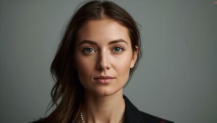 Close-Up Portrait of Female Face with Natural Expression