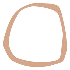 Png frame brown rough circle in earth tone