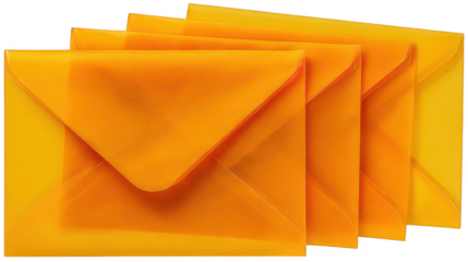 Flaps yellow envelope isolated on white  png transparent background 