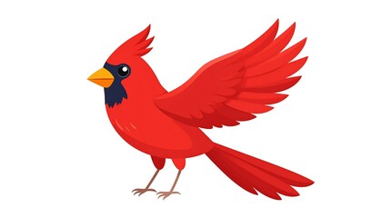 Cartoon cardinal in flight