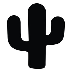 Download simple black saguaro cactus vector icon illustration for desert plant design projects and art