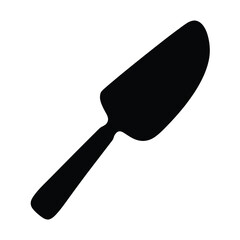 Isolated black cake server spatula vector illustration for baking kitchen utensil tool use in cooking