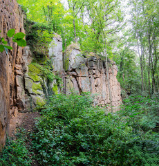 Verlassener Sandsteinbruch in der S&auml;chsischen Schweiz &ndash; heute ein idyllischer Klettergarten, wo Natur und Abenteuer aufeinandertreffen.