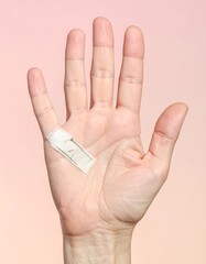 A hand with a band-aid