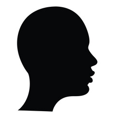 Head silhouette vector graphic design template for profile avatar and human face outline illustration