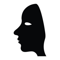 Graphic silhouette of a human face profile with elegant features vector illustration design