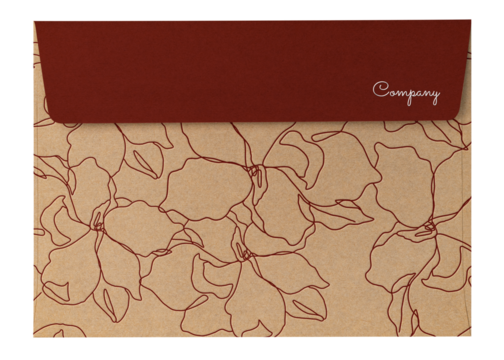 Floral beige envelope png, stationery sticker