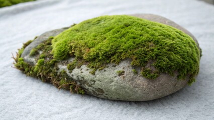 green moss on the stone
