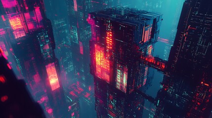 Advance Ai multi based technology with different colored abstract background 