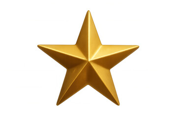 Obraz premium Gold three-dimensional star representing success, quality, award, achievement, and excellent rating, transparent background