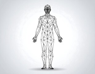 Geometric human figure,  wireframe style