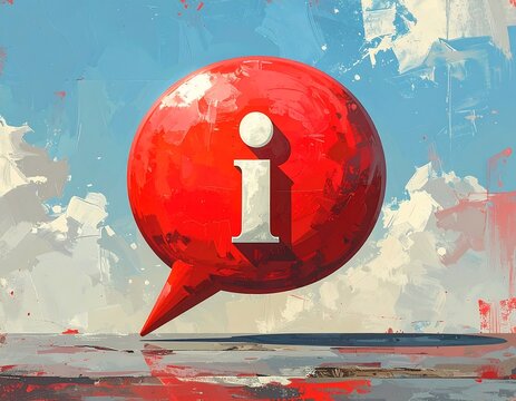 A stylized, painted information bubble