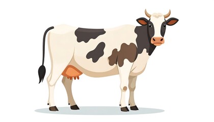 Cartoon cow, profile view