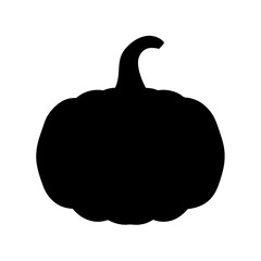 Black pumpkin silhouette vector illustration for halloween thanksgiving and autumn designs art icon