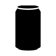 Black and white soda can illustration for beverage packaging and drink container design projects vector