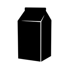 Milk carton vector graphic, milk packaging design, dairy product container, milk box clipart black