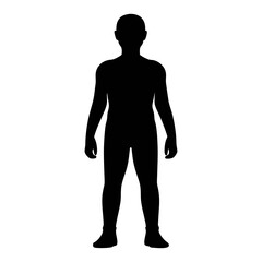 Full body silhouette of a person standing for design and educational resources vector art