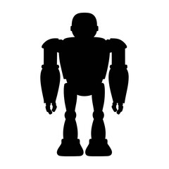 Silhouette of futuristic robot android machine artificial intelligence technology concept design