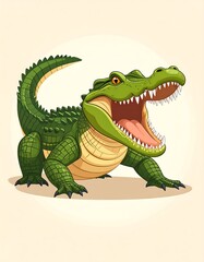 Fototapeta premium Cartoon crocodile illustration