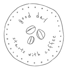 Doodle coffee beans logo design element