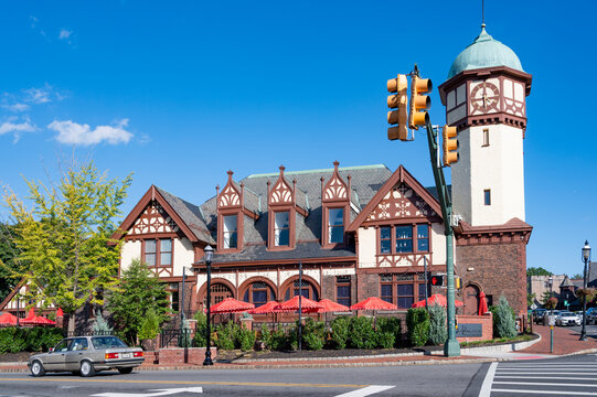 South Orange, New Jersey, USA - September 20, 2025: Exterior of Felina Steak restaurant in South Orange.