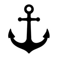 Vector art of black anchor, a classic symbol of maritime tradition, nautical adventures, and steadfast stability in the sea