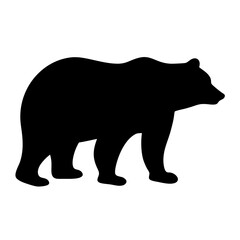 Vector art of a black bear silhouette, ideal for nature, wildlife, or outdoorthemed designs with a strong and powerful animal