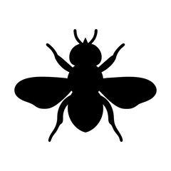 Vector art of silhouette of a bee, a vital pollinator, its form a stark contrast against the bright backdrop, symbolizing natures delicate balance