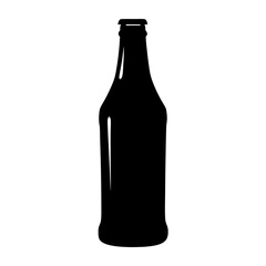 Vector art of a sleek silhouette of a beer bottle, perfect for branding, advertising, and design projects related to beverages