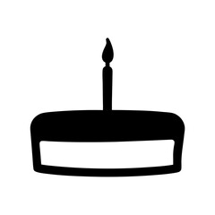 Vector art of silhouette of a birthday cake with one candle simple and minimalist design of a sweet treat for celebration