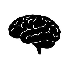 Vector art of human brain icon symbolizes intelligence, memory, and the intricate workings of the mind, representing intellect