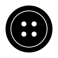 Vector art of black and white vector illustration of a classic fourhole button simple and minimalist design for sewing