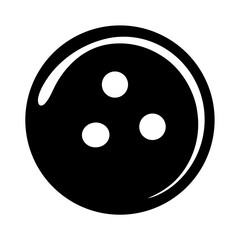 Vector art of black and white vector illustration of a bowling ball with three holes simple and minimalist design