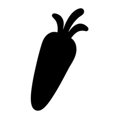 Carrot vegetable illustration for healthy eating and vegetarian diet black and white icon art