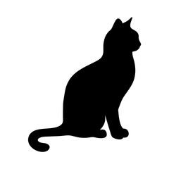 Black cat silhouette vector illustration for pet lovers and halloween designs feline domestic animal art