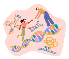 Teenager students traveling in cyberspace using VR goggles for learning and biology experiencing