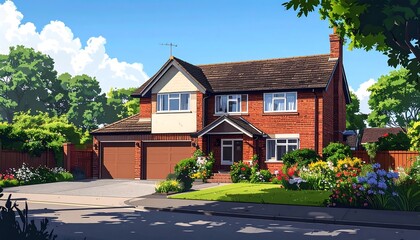 A sunny suburban home