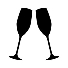 Celebrate with champagne glasses cheers toasting vector illustration for party and events design