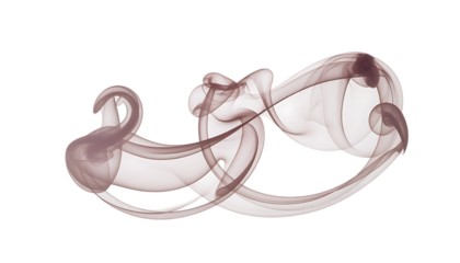 Abstract swirling translucent smoke wisps in muted pink and brown tones ethereal Cutout PNG isolated on a transparent background