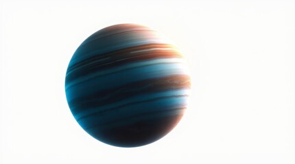 Naklejka premium Colorful swirling planet captured amidst a bright celestial backdrop, showcasing vibrant hues and dynamic movement in the vast expanse of space