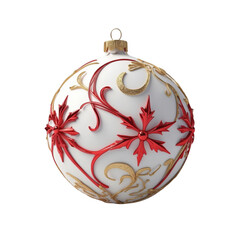 Christmas ornaments, holiday decorations, luxury baubles, red and gold ornaments PNG transparent background