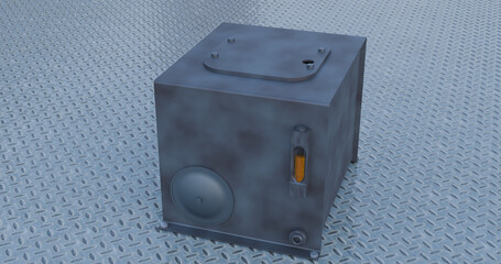 Industrial Hydraulic Reservoir with Oil Level Sight Glass.