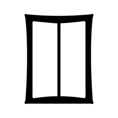 Illustration of a simple black and white window frame graphic design vector image for architecture use
