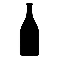 Isolated silhouette of wine bottle vector illustration for wine and beverage related design projects