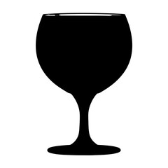 Black wine glass vector illustration for wine tasting events and bar promotions and restaurant menus