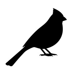 Cardinal bird silhouette vector illustration for diy crafts and graphic design template element