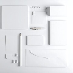 Blank stationery arranged aesthetically