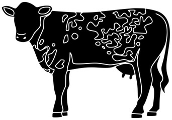 animal illustration farm silhouette cow logo agriculture icon cattle outline livestock farming countryside milk pig sheep cute art nature shape with vector graphic background