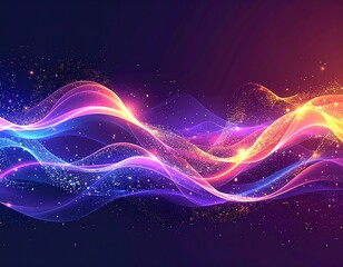Abstract digital waves in vibrant colors